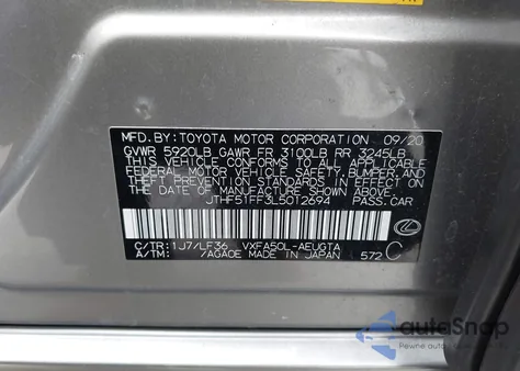 2020 Lexus Ls 500 F Sport from USA, damaged, VIN JTHF51FF3L5012694